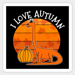 Autumn Dinosaur Diplodocus Pumpkin Fall Thanksgiving Magnet